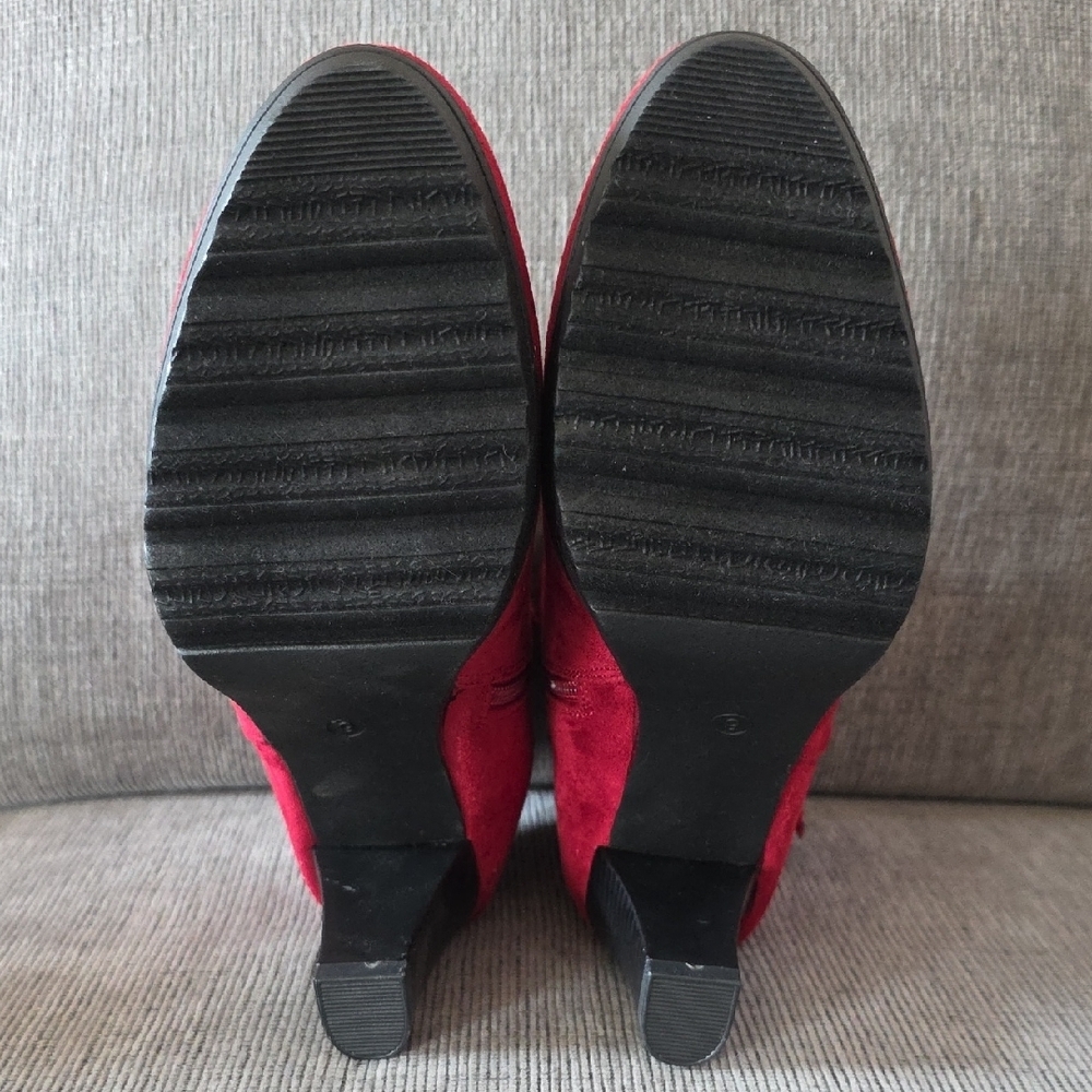 Elegant Women's Dark Red Suede Ankle Boots By Mysoft, Size 9, NWT, 3 Inch Heel - Picture 13 of 15